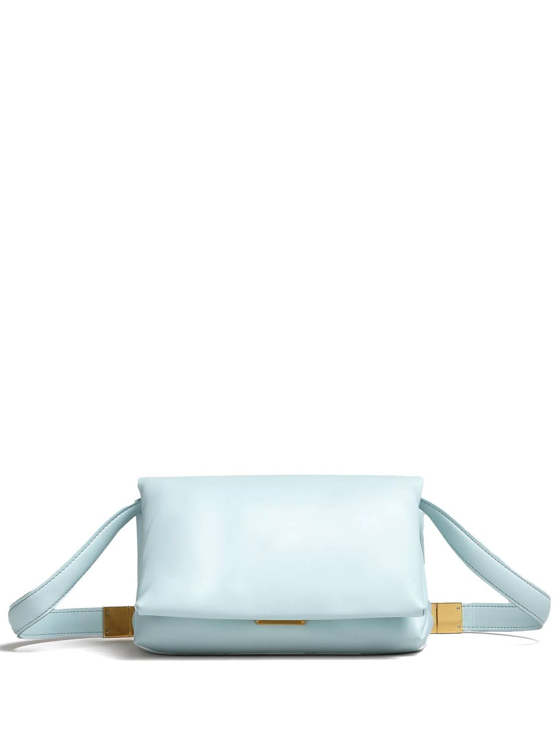 MARNI Women's Small Leather Prisma Crossbody Bag in light blue - women's bag