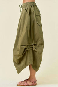 Doe And Rae - Side Tuck Detail Midi Skirt