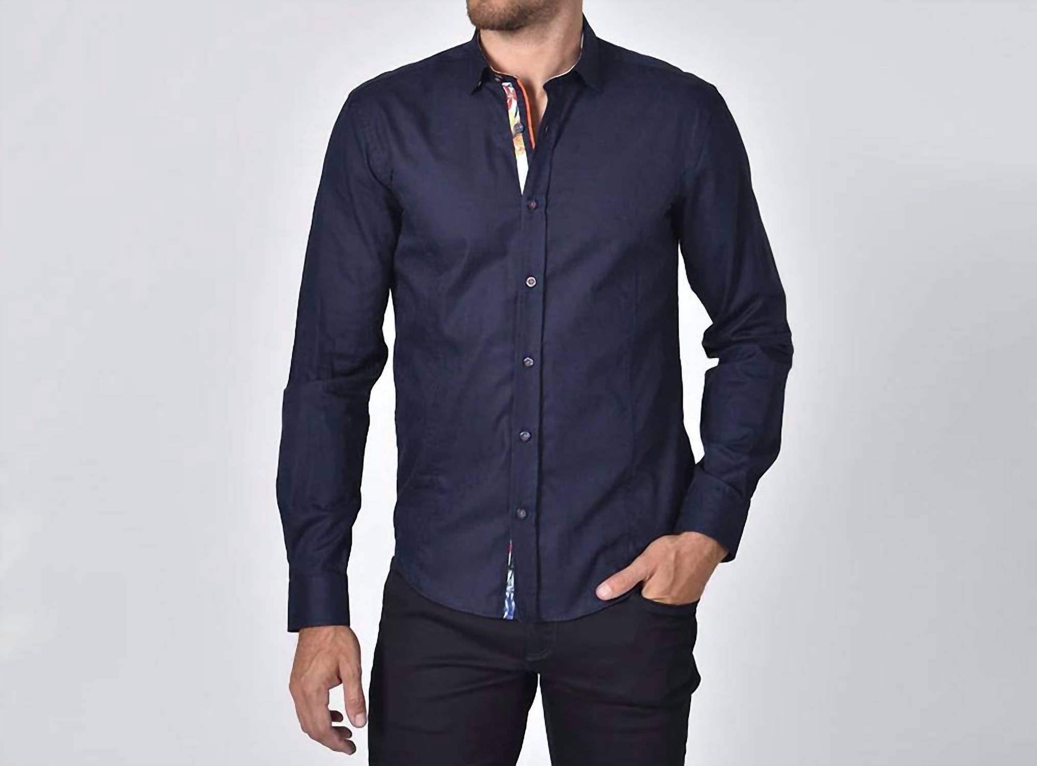 Eight X - Jacquard Button Down Shirt With Floral Trim