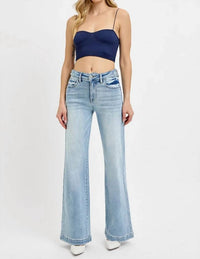 Risen - Tummy Control High Rise Wide Leg Jeans - Plus