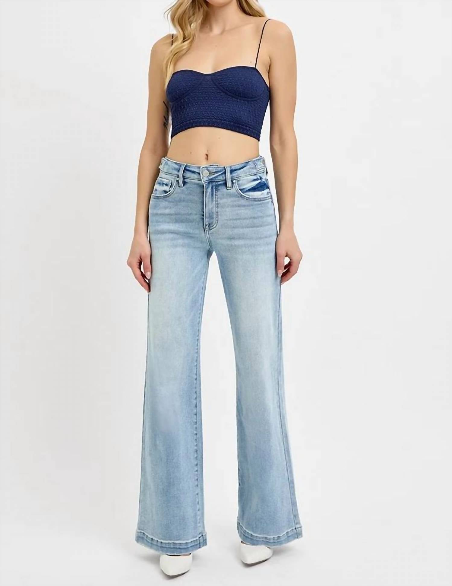 Risen - Tummy Control High Rise Wide Leg Jeans - Plus