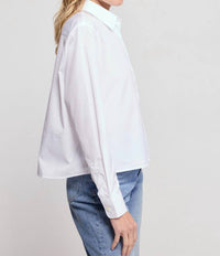 The Shirt - Long Sleeve Boxy Crop Blouse