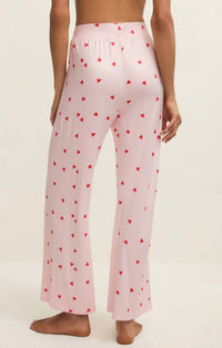 Z Supply Luxe Heart Pant in pink - women's pants - detail view