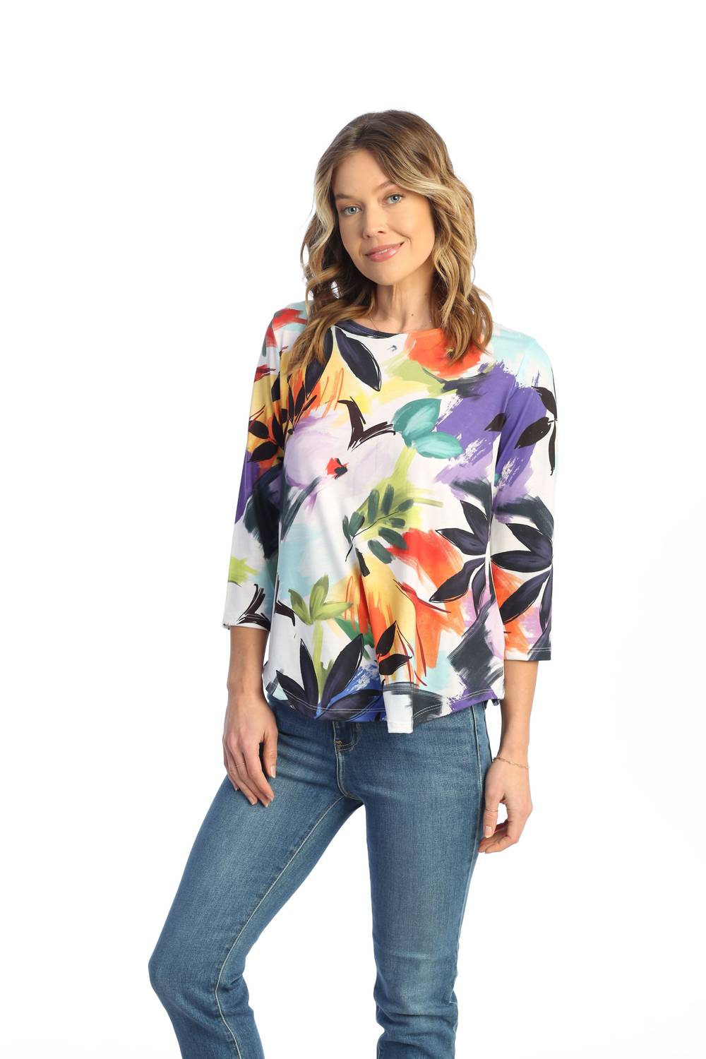 Jess & Jane - Tropical Round Hem Top