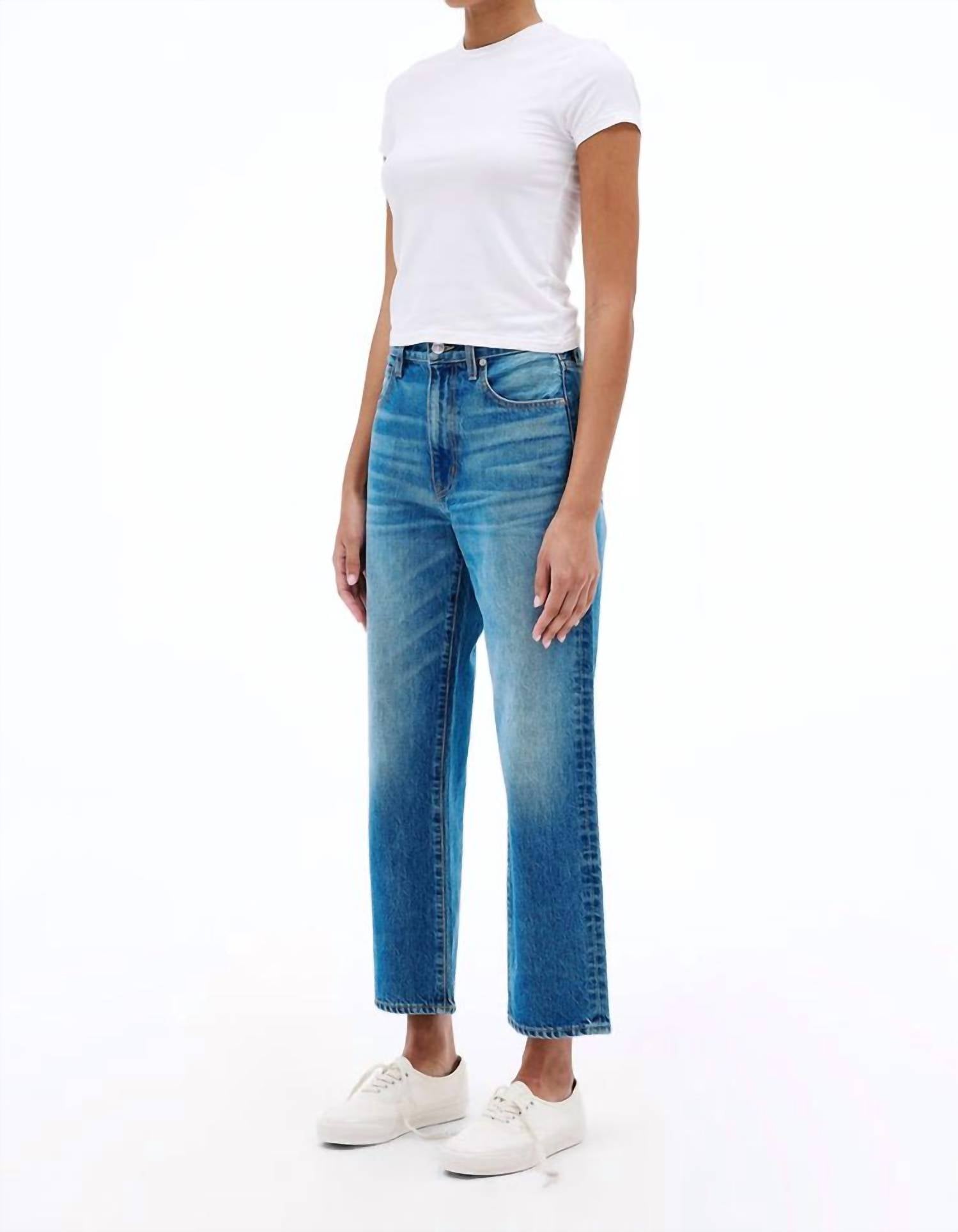 SLVRLAKE London Crop Tucson Jeans in tuscan blue - women's jeans - alternate view