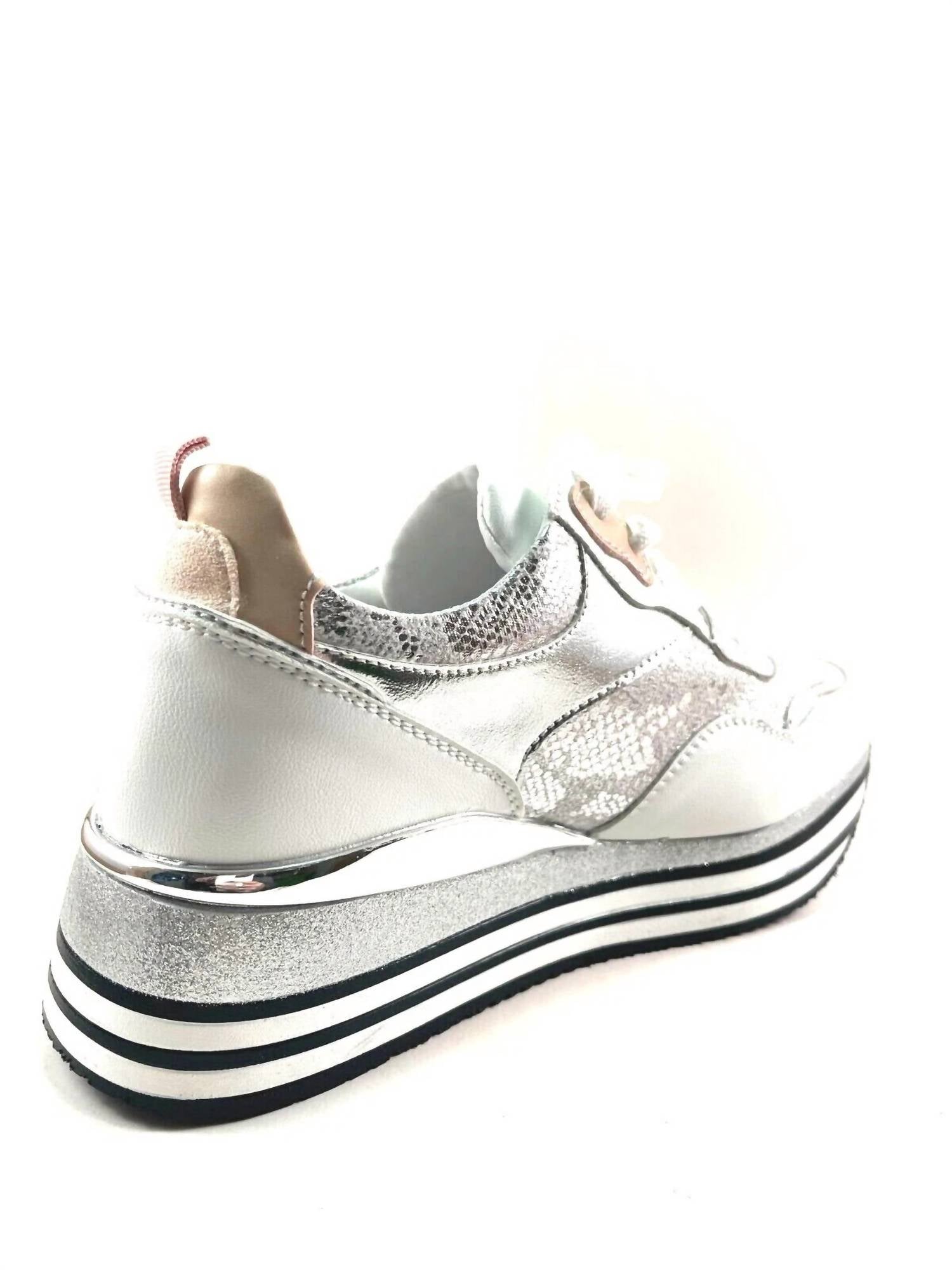 Exe - Women's Lace Up Low Wedge Platform Fashion Sneaker