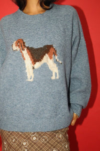 Bailey Rose - Max Dog Hound Graphic Knit Intarsia Sweater