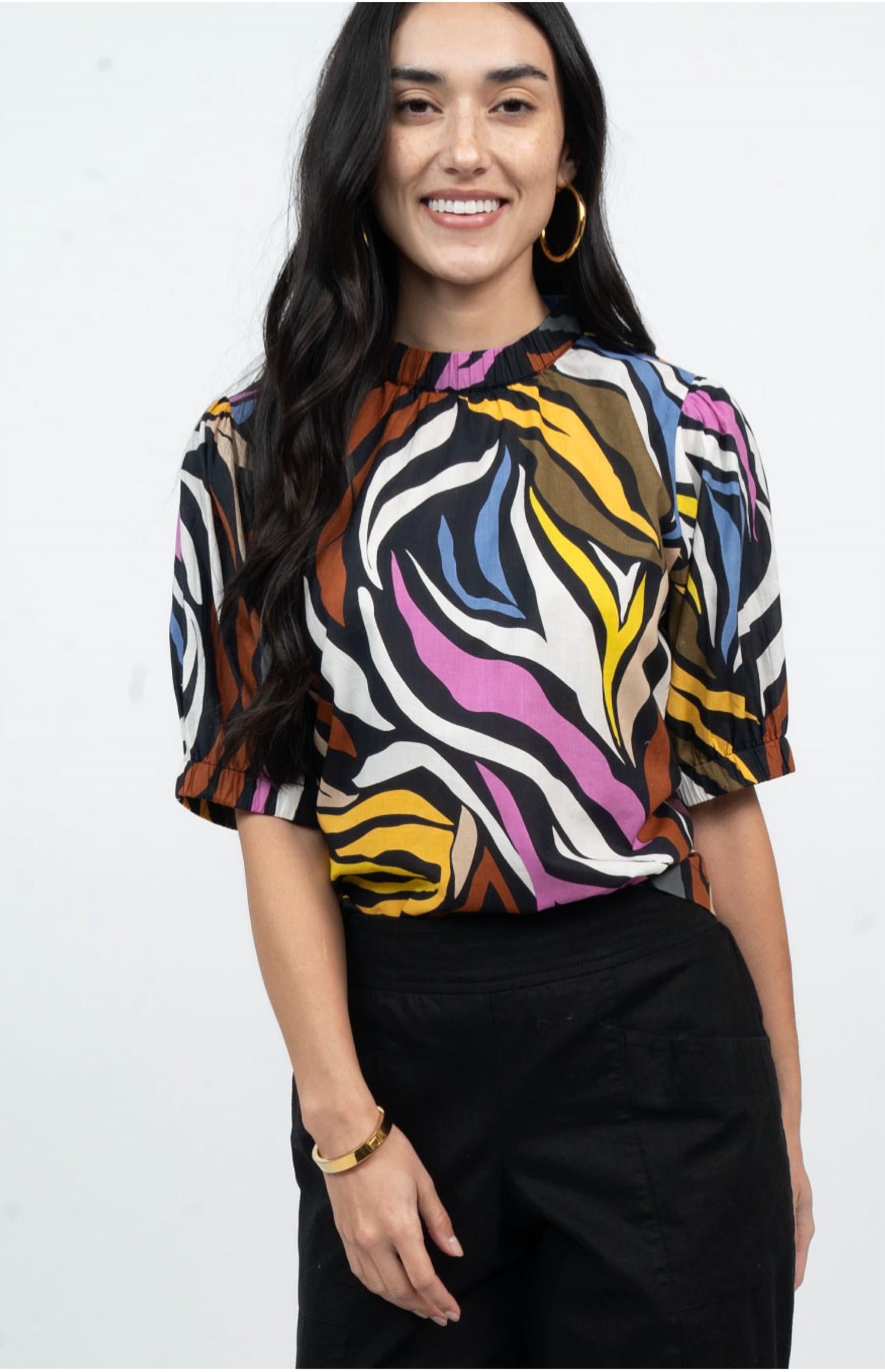 Ivy Jane - Zebra Stripe Pullover Top