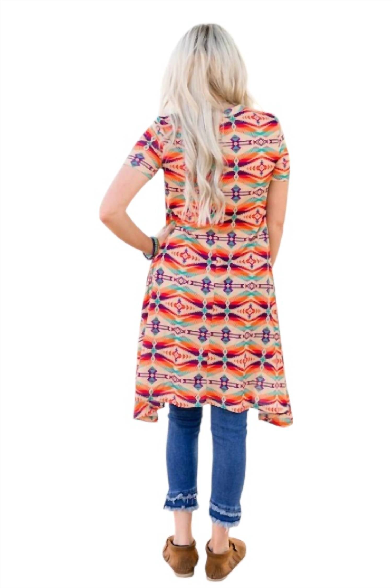 Crazy Train - Aztec Short Sleeve Tunic - Plus