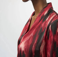 Joseph Ribkoff - Abstract V-neck Satin Top