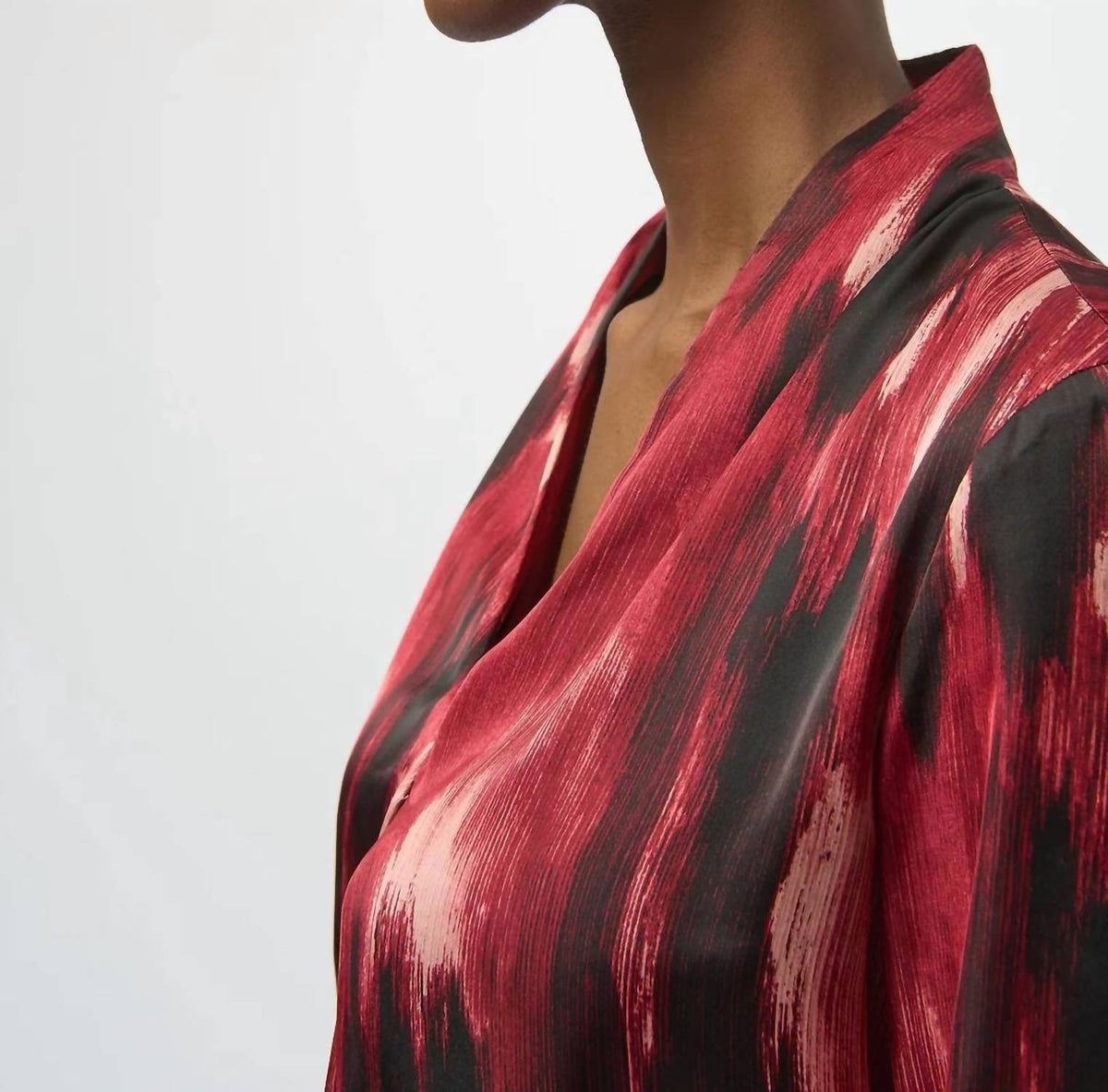 Joseph Ribkoff - Abstract V-neck Satin Top