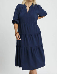 Umgee - Textured Tiered Midi Dress