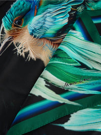 Marc Cain - Women's Silk Scarf With Mystical Feather Print