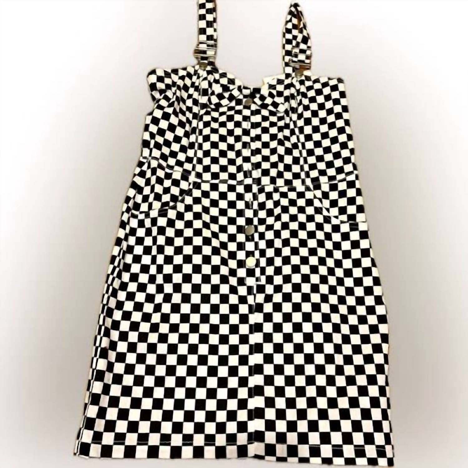 Unique Vintage - Pinafore Checkered Dress