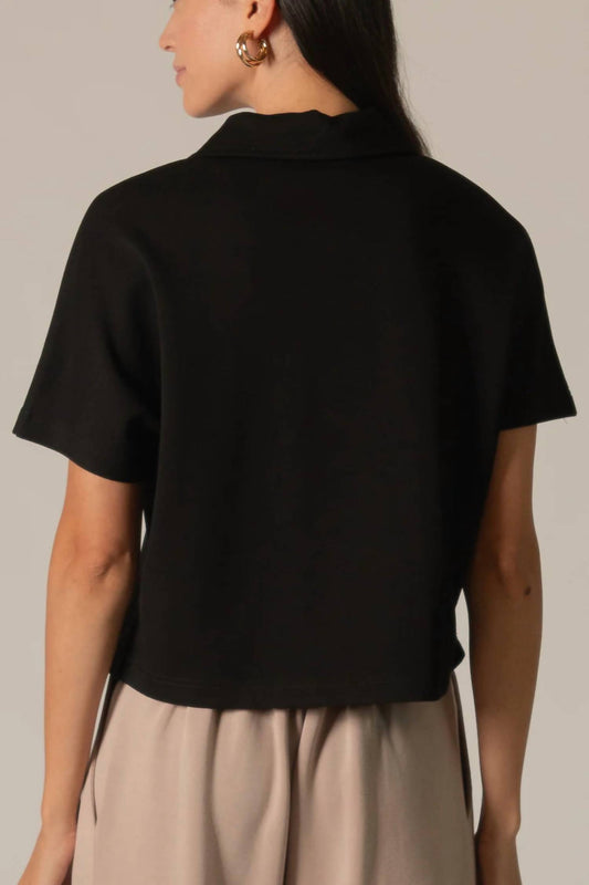 P.Cill - Millie Short Sleeve Zip Up Top