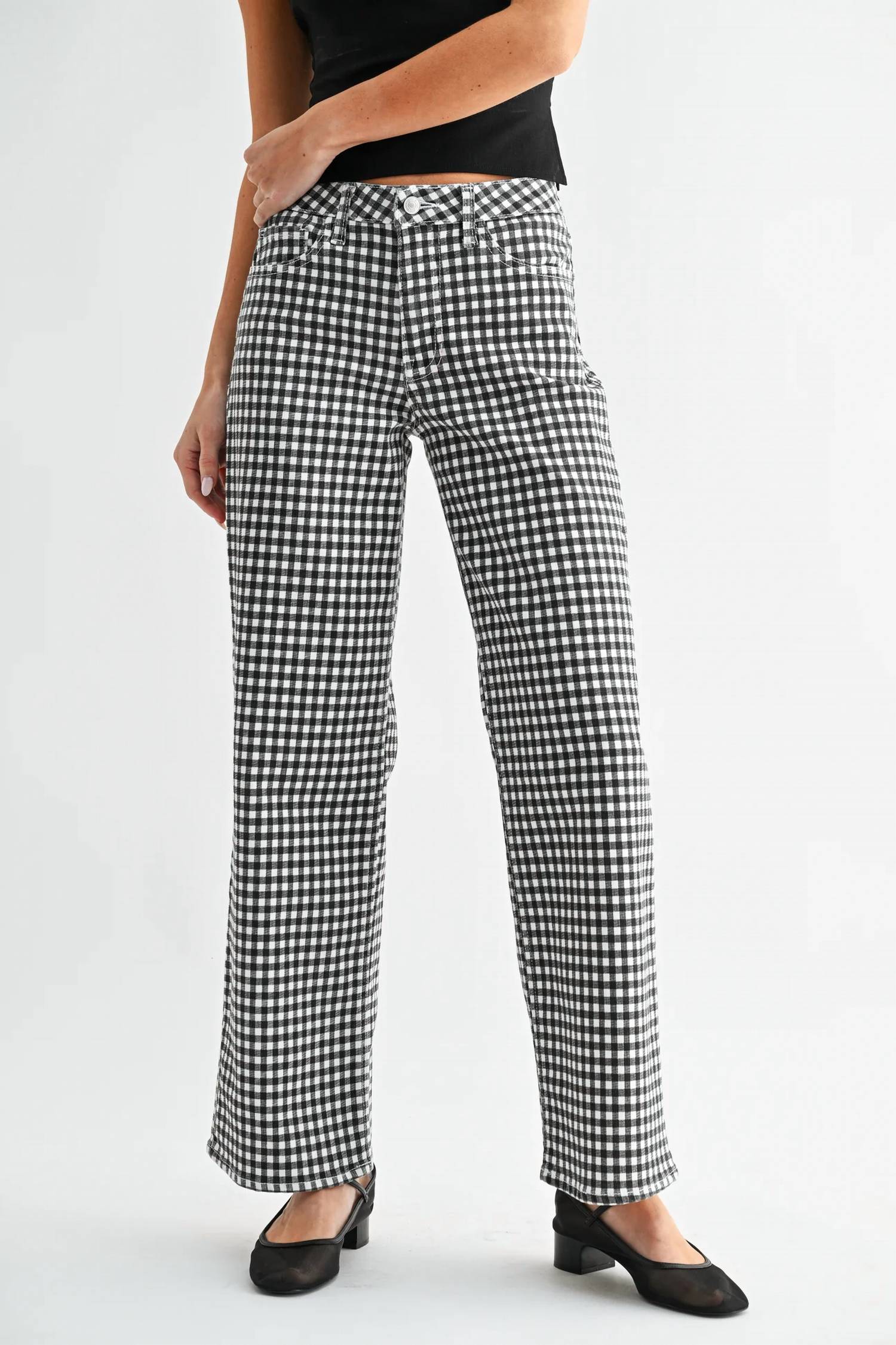 Just Black Denim - Mid Rise Straight Leg Jeans