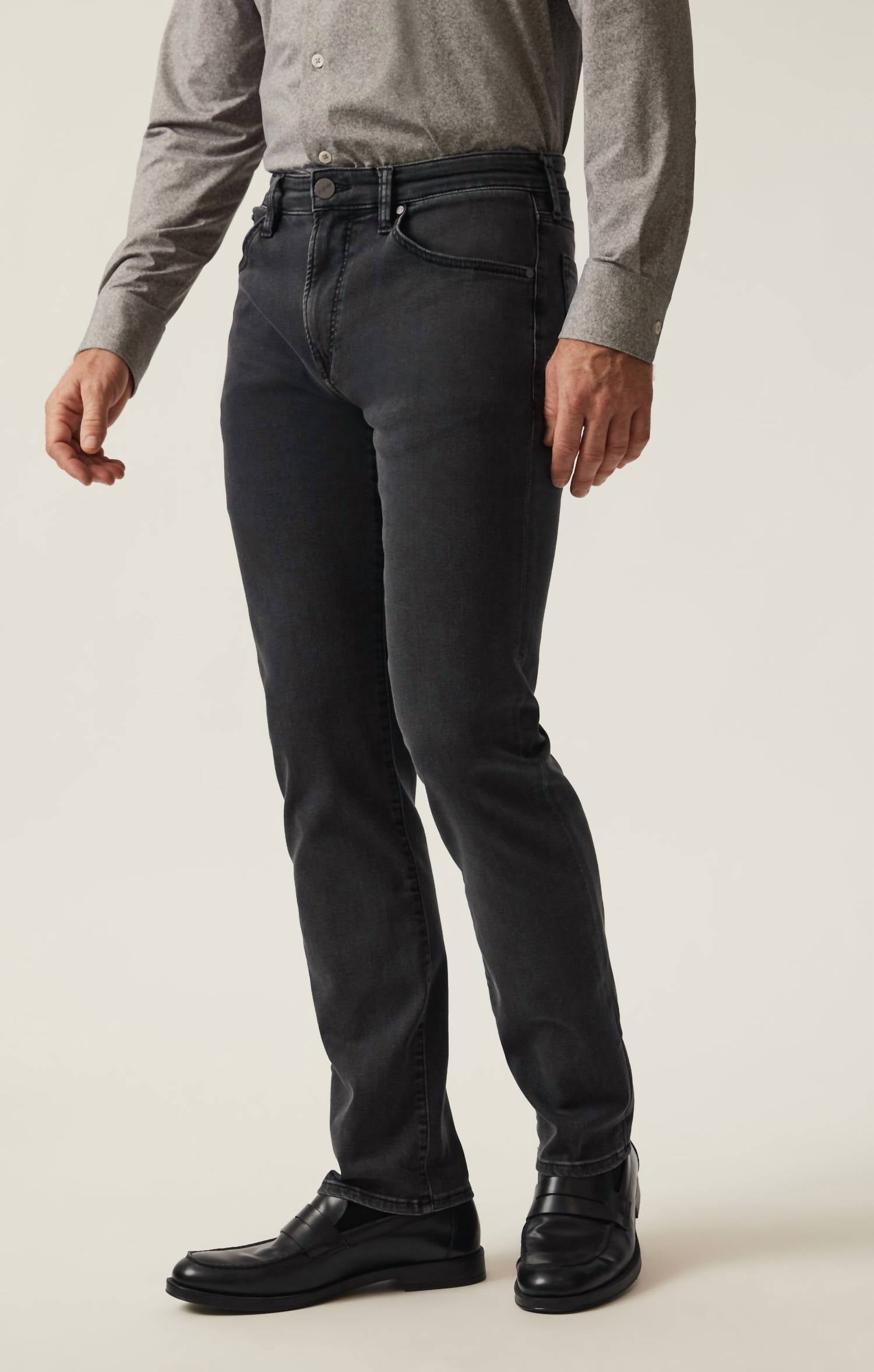 34 Heritage Courage Straight Leg Jeans in smoke brushed urban - men's jeans - alternate view
