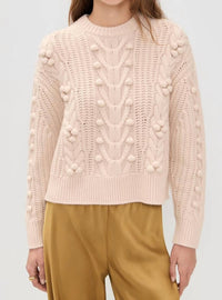 Ulla Johnson Indra Cable Knit Pullover Sweater in alabaster - women's sweater