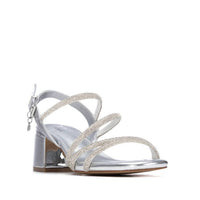 Xti Women's Faux Leather Open Toe Sandals in silver - women's sandal - detail view