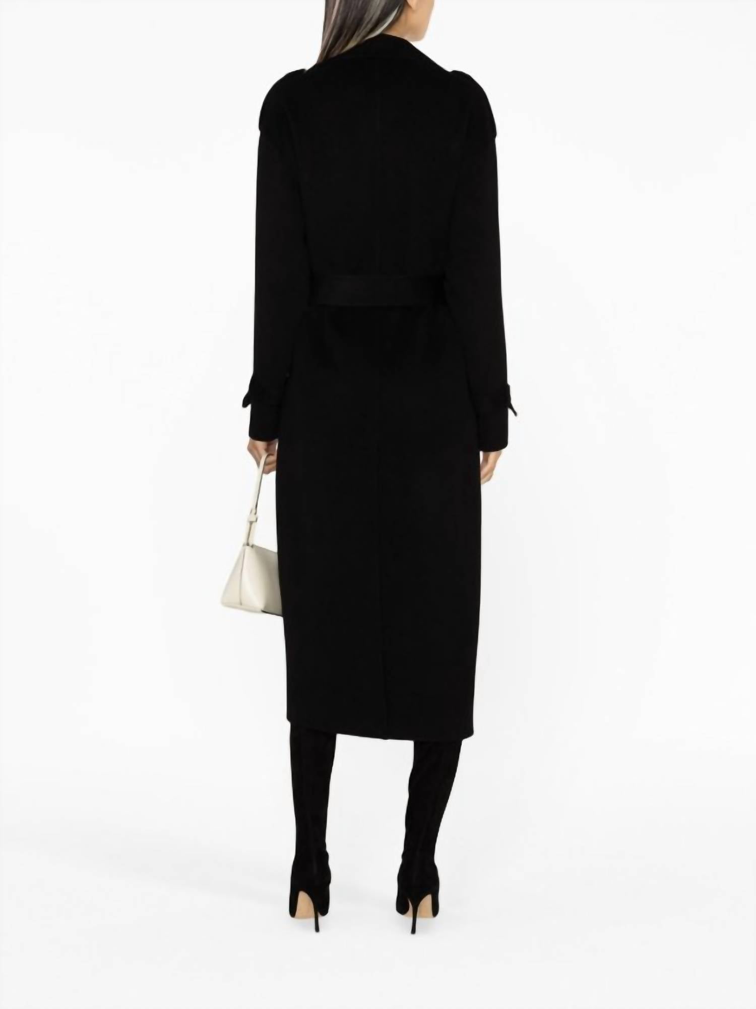 PINKO Wool Double-breasted Coat in black - women's jacket - alternate view