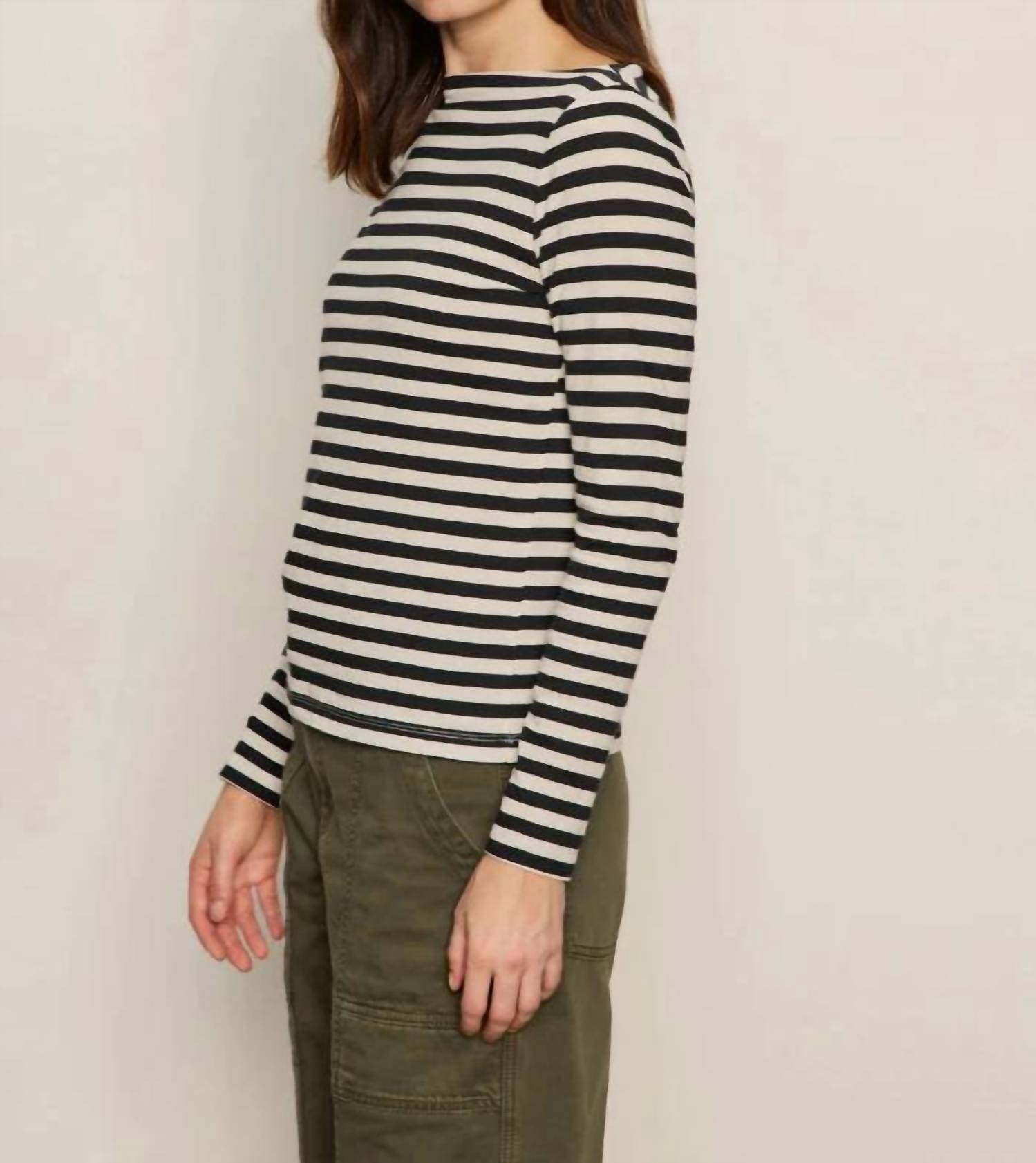 Sanctuary - Boatneck Long Sleeve Striped Tee