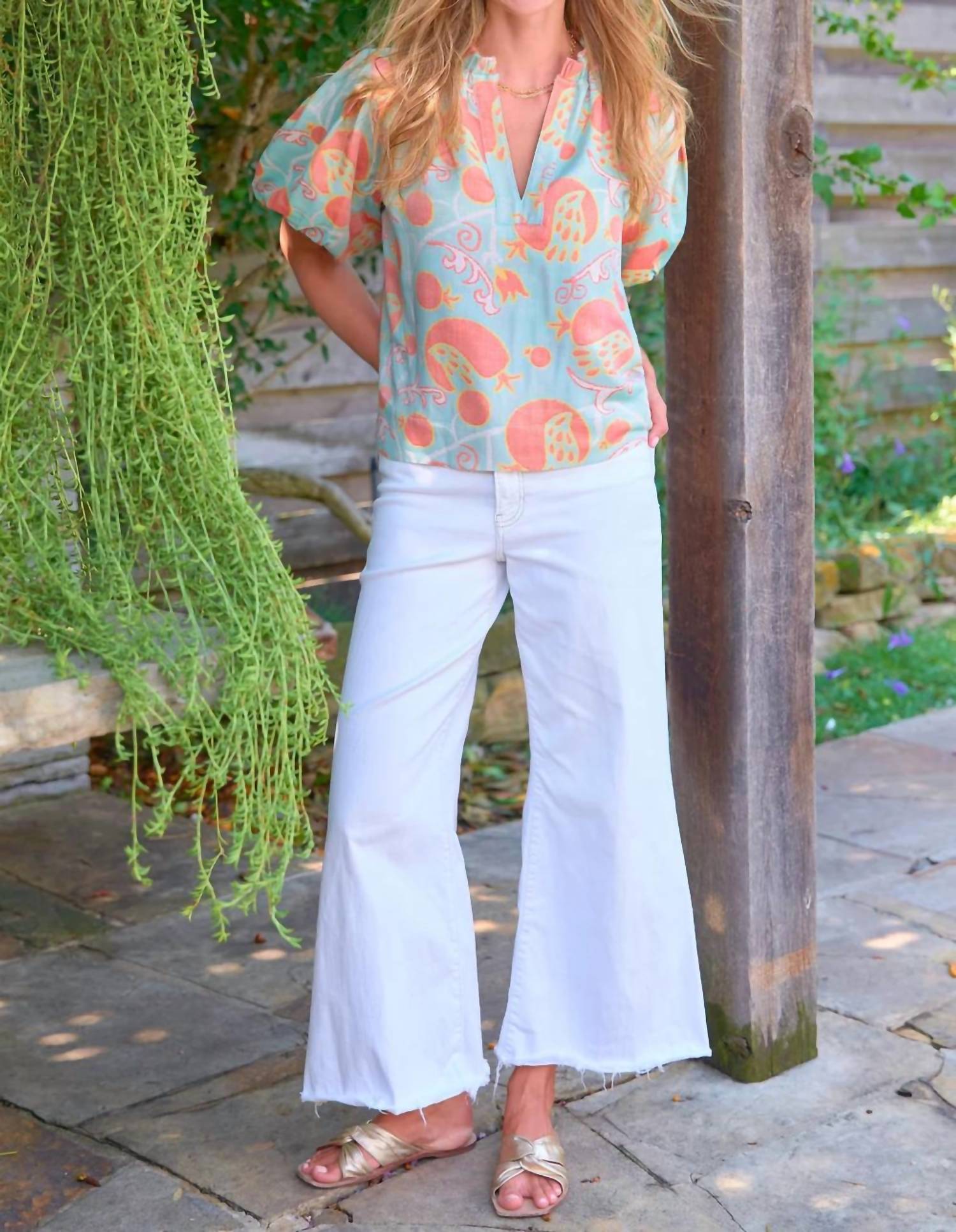 Finley - Marcie Popover Nomad Jacquard Blouse