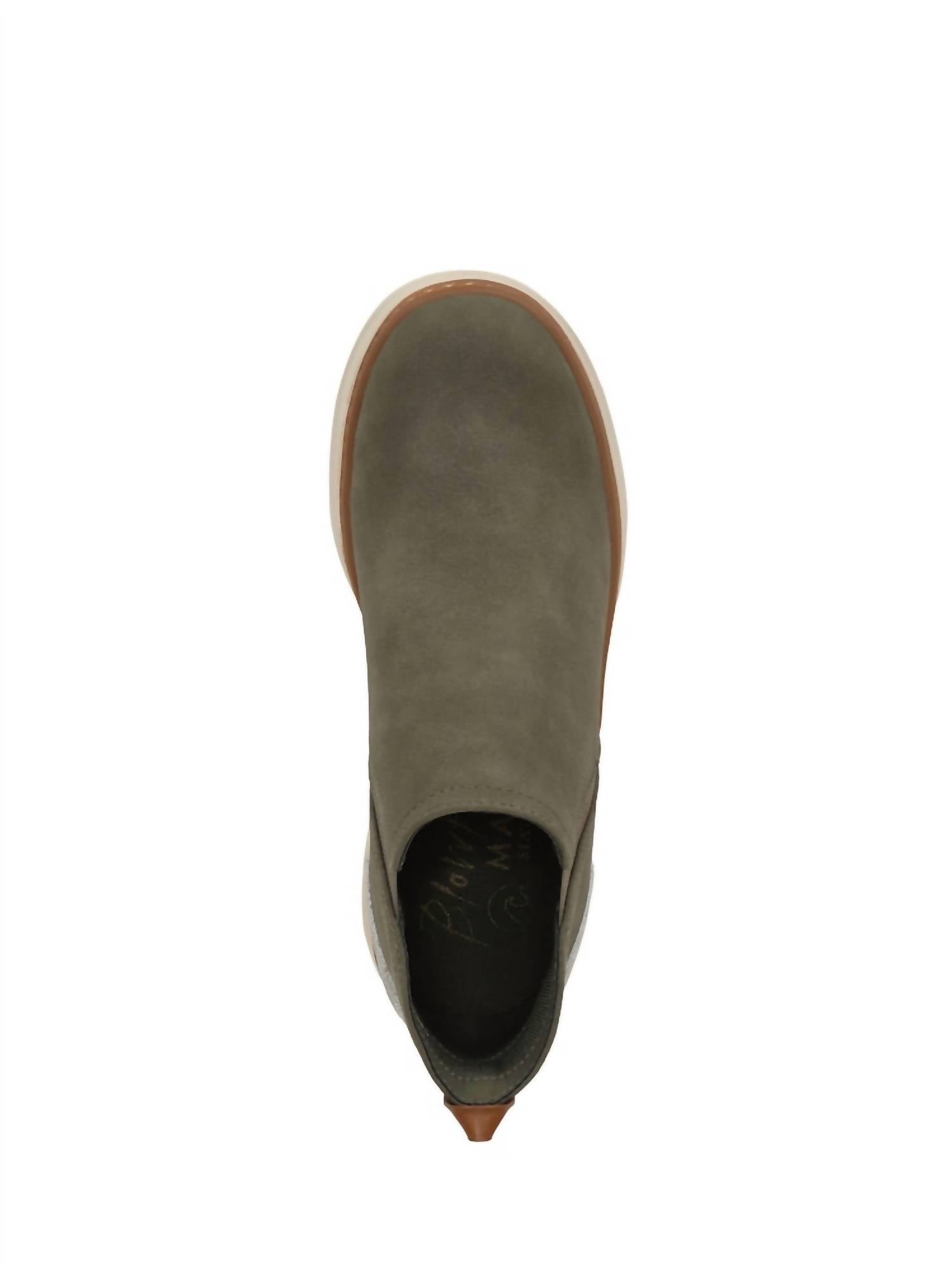 BLOWFISH Women's Charming Wedge Ankle Boots in olive - women's shoe - alternate view
