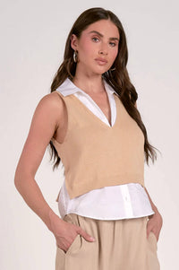 Elan - Sleeveless Layered Sweater Vest