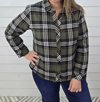 Keren Hart - High Low Button Down Plaid Flannel Shirt
