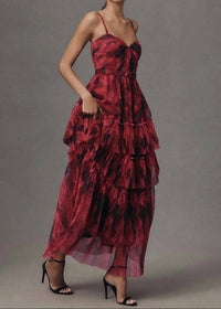 Hutch - Madelina Pleated Tulle Tiered Maxi Dress