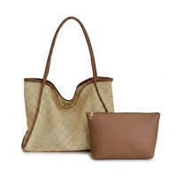 Anna-Kaci - Women's Desert Dunes Woven Tote Bag