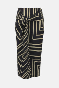 Joseph Ribkoff - Silky Knit Geometric Print Midi Pencil Skirt