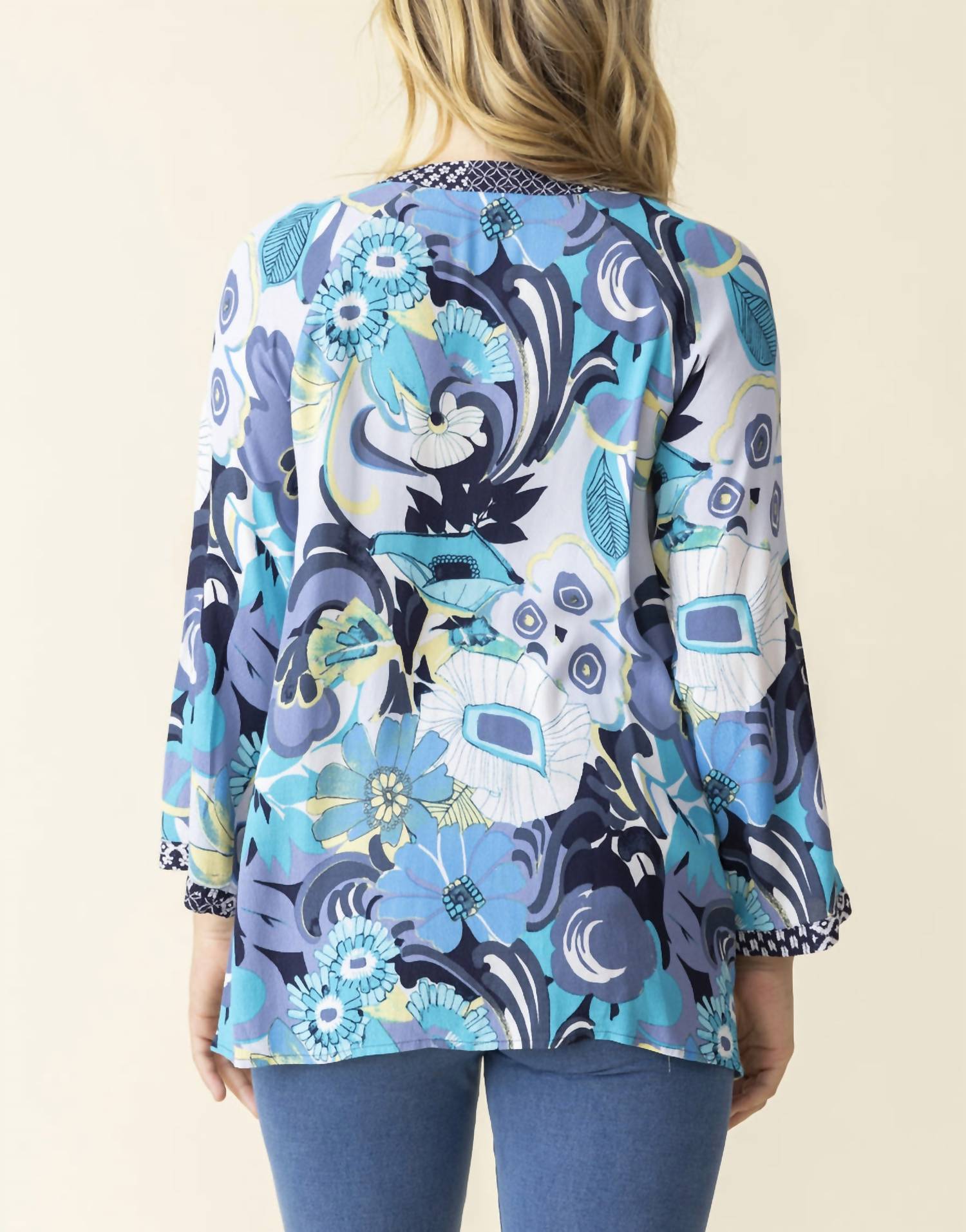 Habitat - Vintage Mixed Print Mandarin Collar
