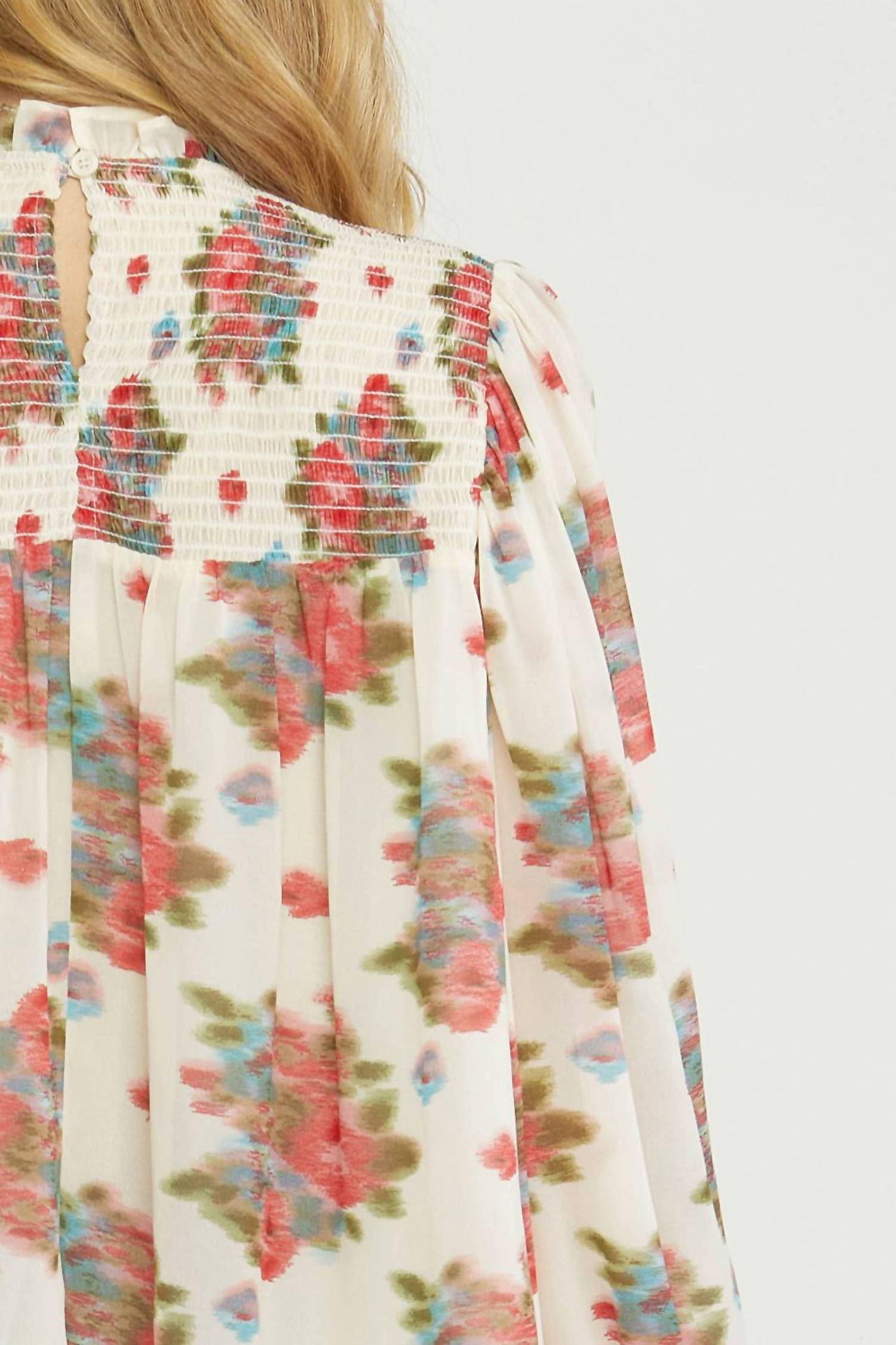 Entro - Smudged Floral Blouse