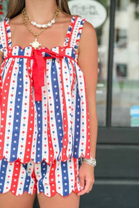 Rareraw - Patriotic Stripe Star Print Lounge Set