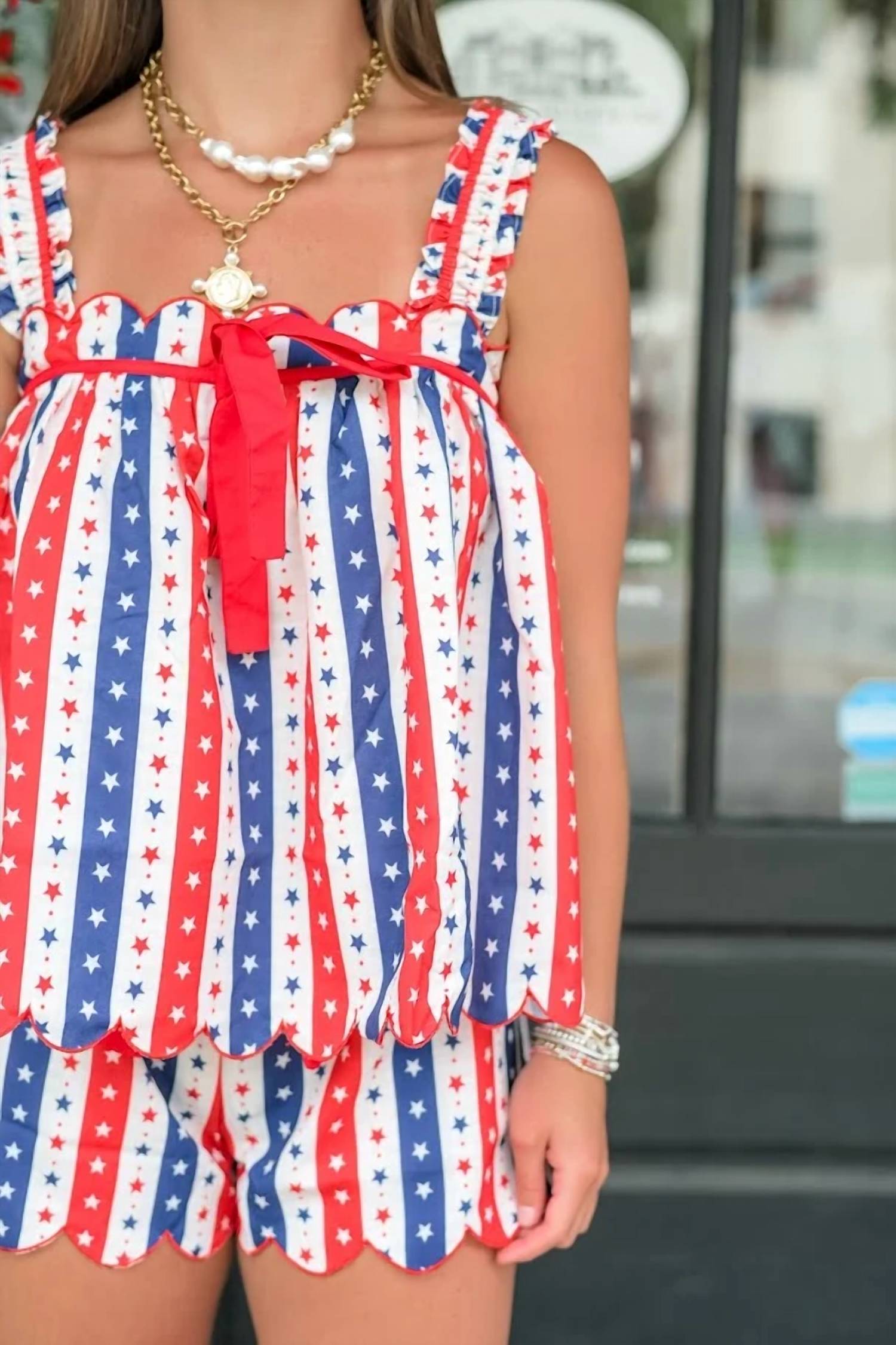 Rareraw - Patriotic Stripe Star Print Lounge Set