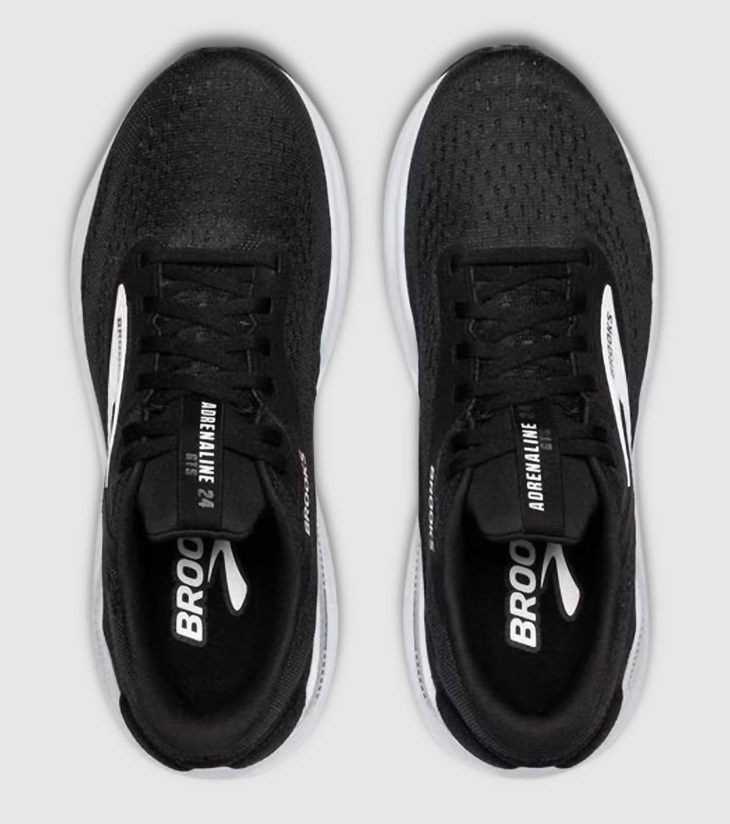 BROOKS Women's Adrenaline Gts 24 Wide Running Shoes in black white - women's shoe - view 5