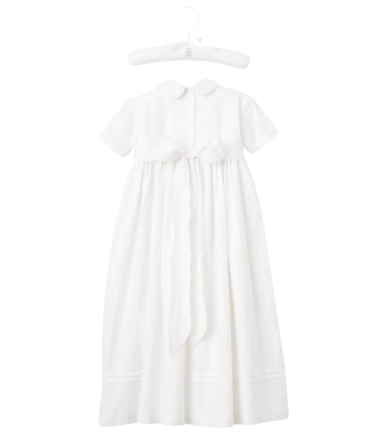 Elegant Baby Boys' Gown And Bonnet Christening Set in white - kids' dress - alternate view