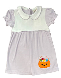 Luigi Kids - Girl's Halloween Bucket Applique Short Sleeve Dress