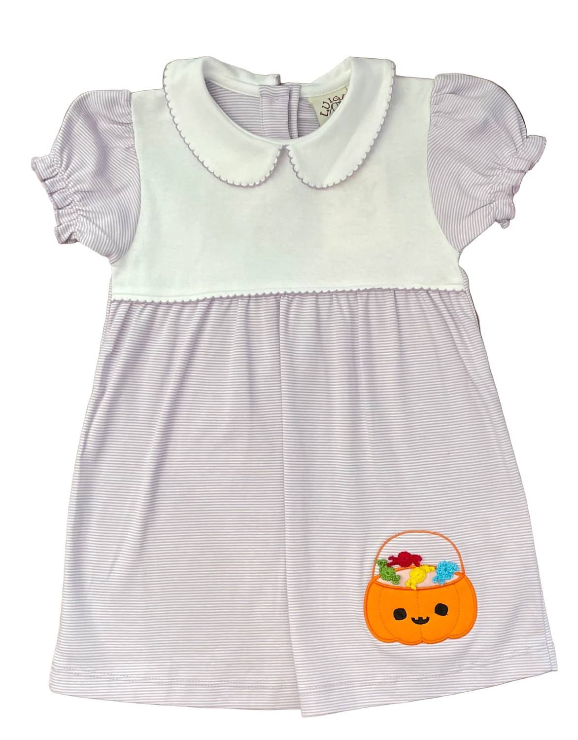 Luigi Kids - Girl's Halloween Bucket Applique Short Sleeve Dress