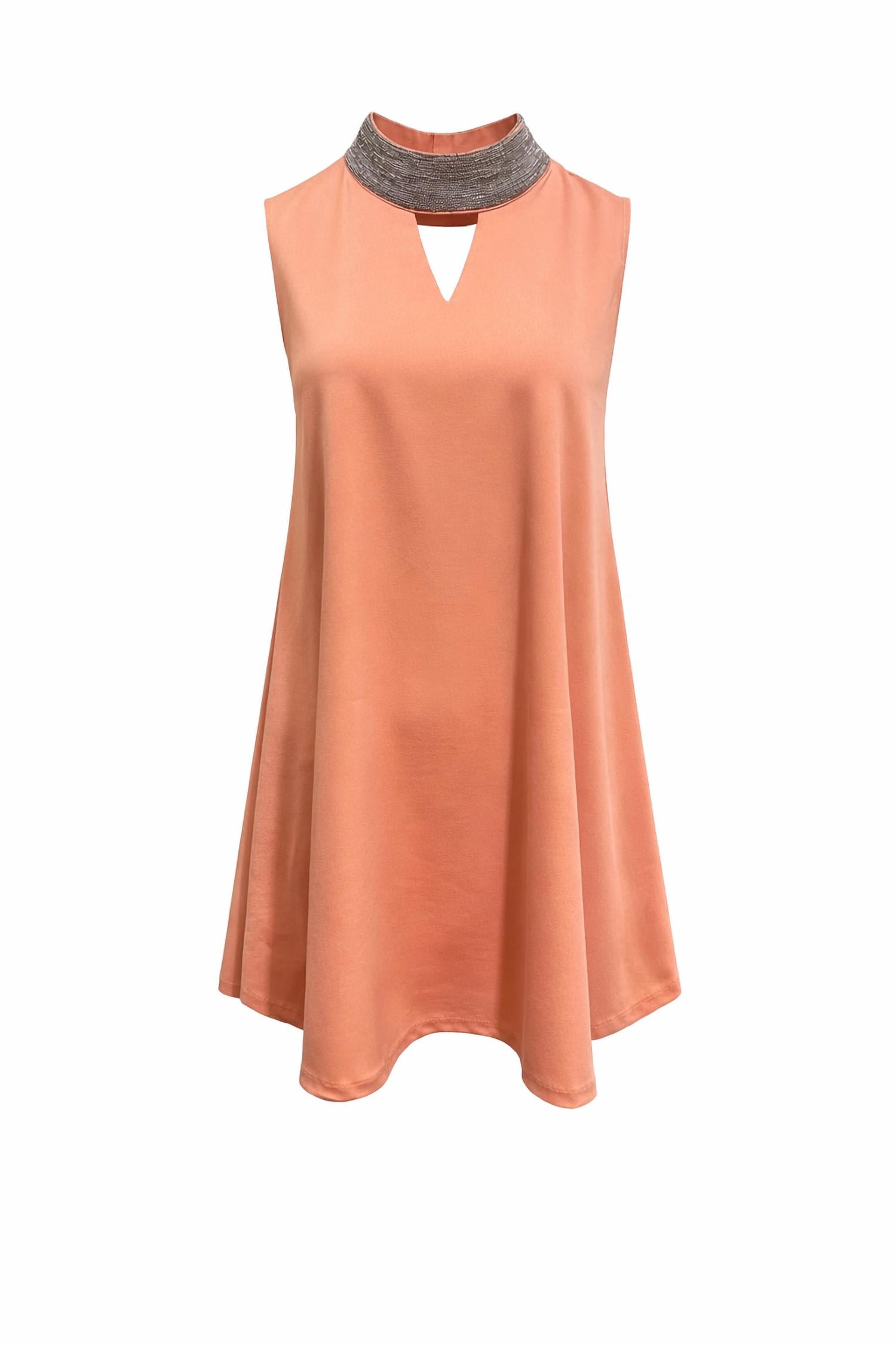 Gracia - Women's Beaded mock neck tunic dress
