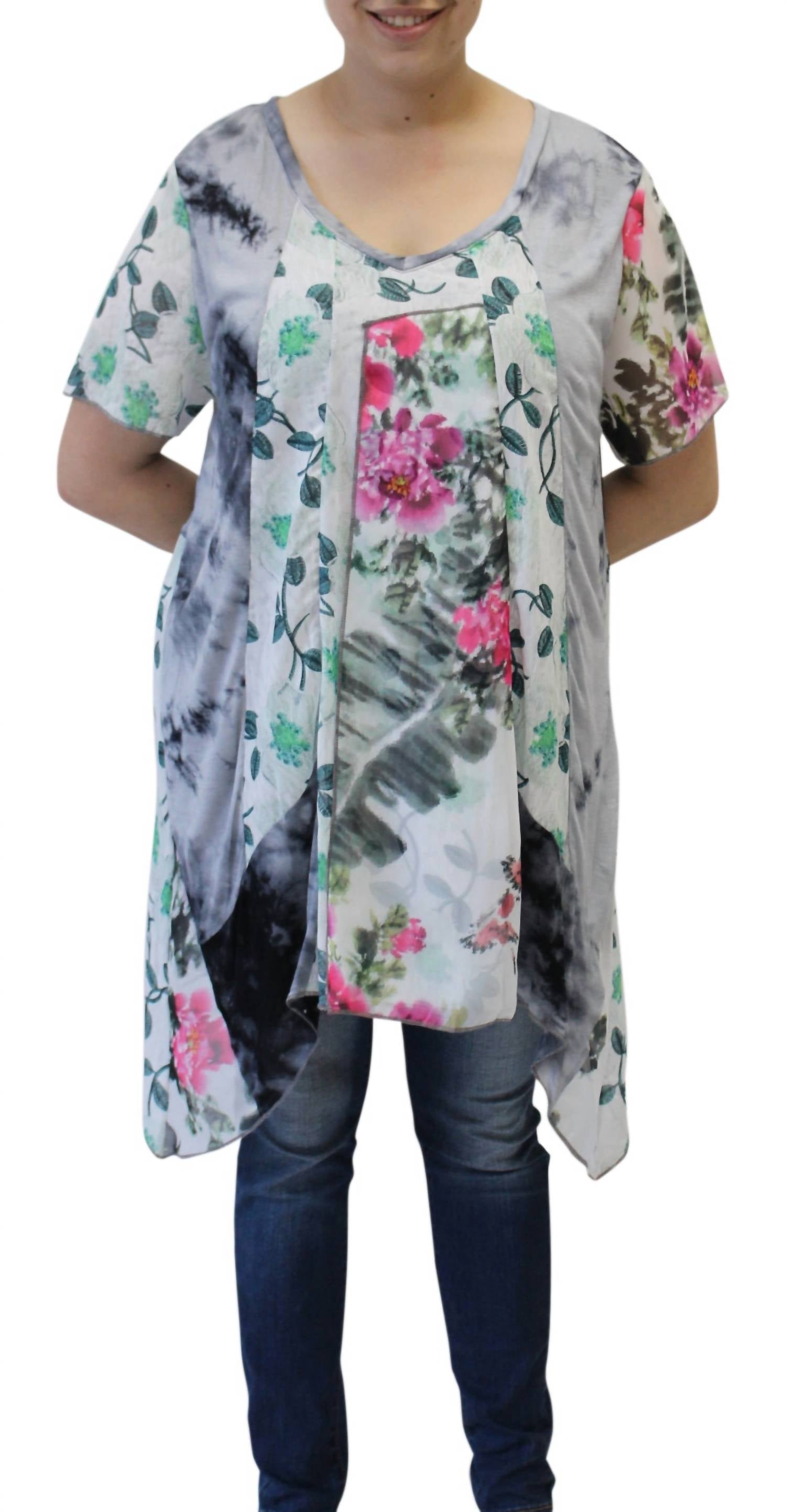 Lv Collection - Patchwork Long Tunic Top