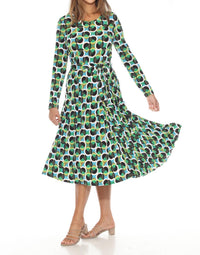 Joseph Ribkoff - Women's Geometric Print Belted Midi Dress