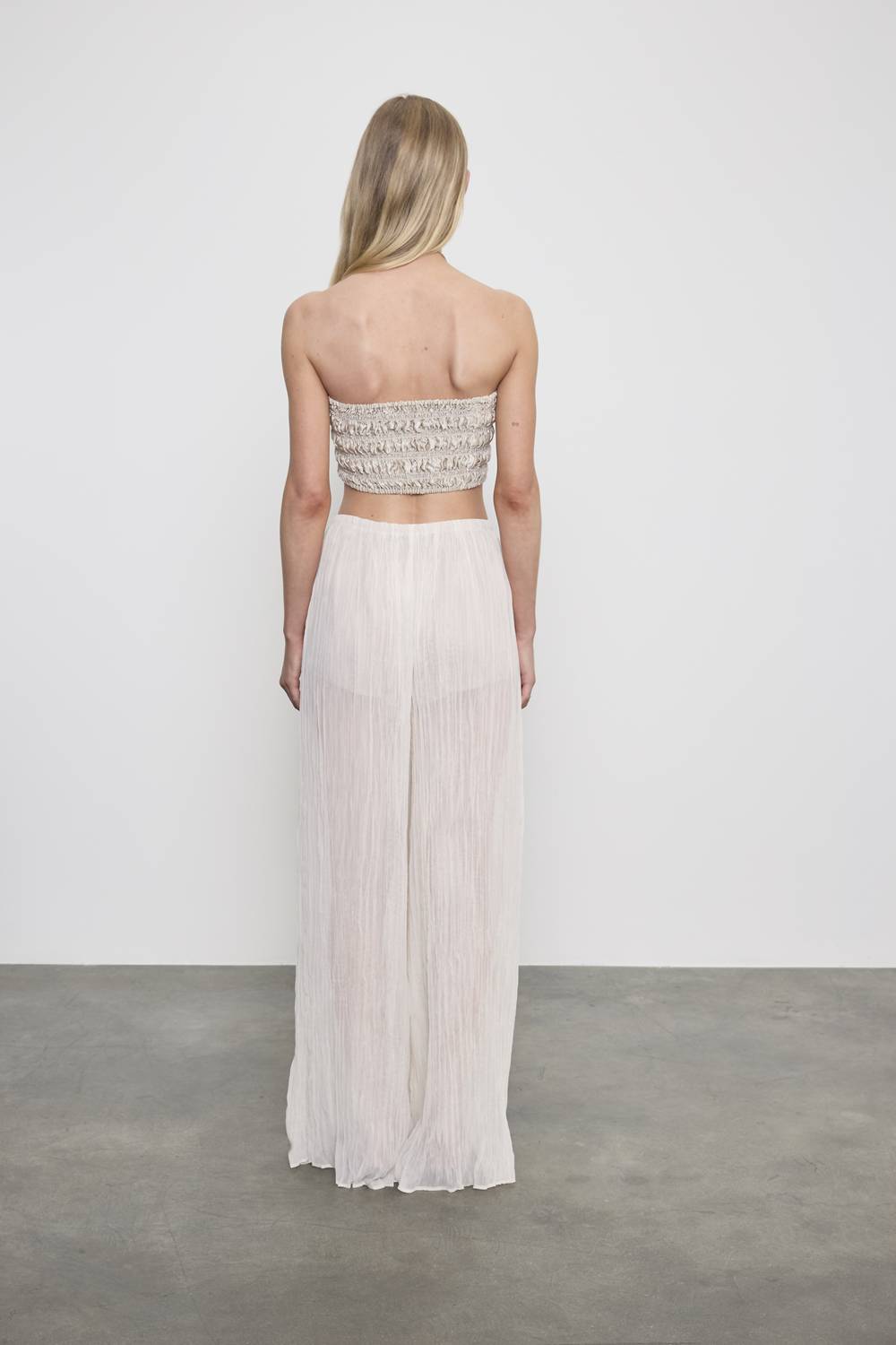 Enza Costa - TEXTURED SATIN SMOCKED TOP