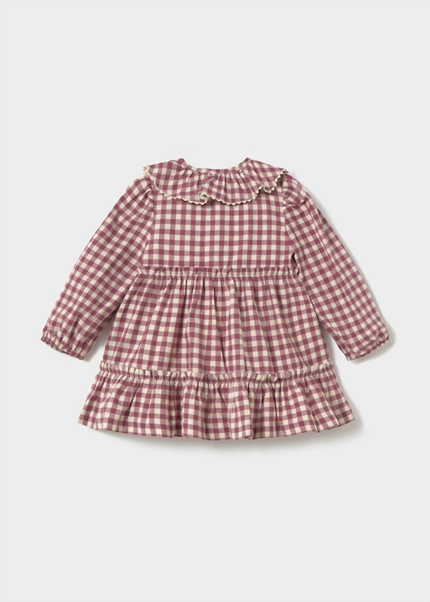 Mayoral - Girl's Gingham Long Sleeve Dress
