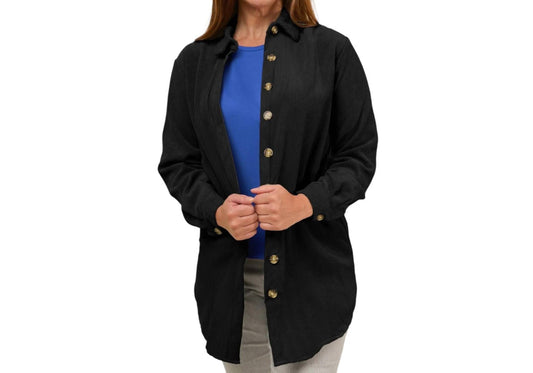 Pine Apparel - Corduroy Button Front Shacket