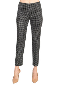 Zac & Rachel - Irregular Mini Square Print Fitted Pants