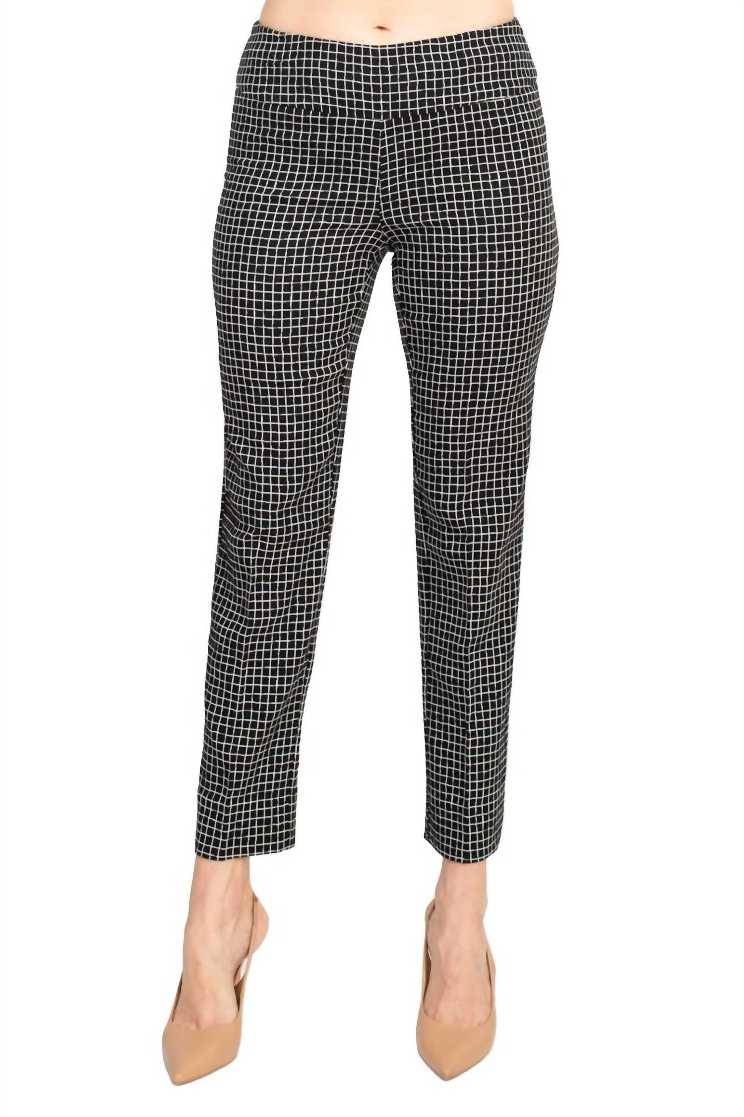 Zac & Rachel - Irregular Mini Square Print Fitted Pants