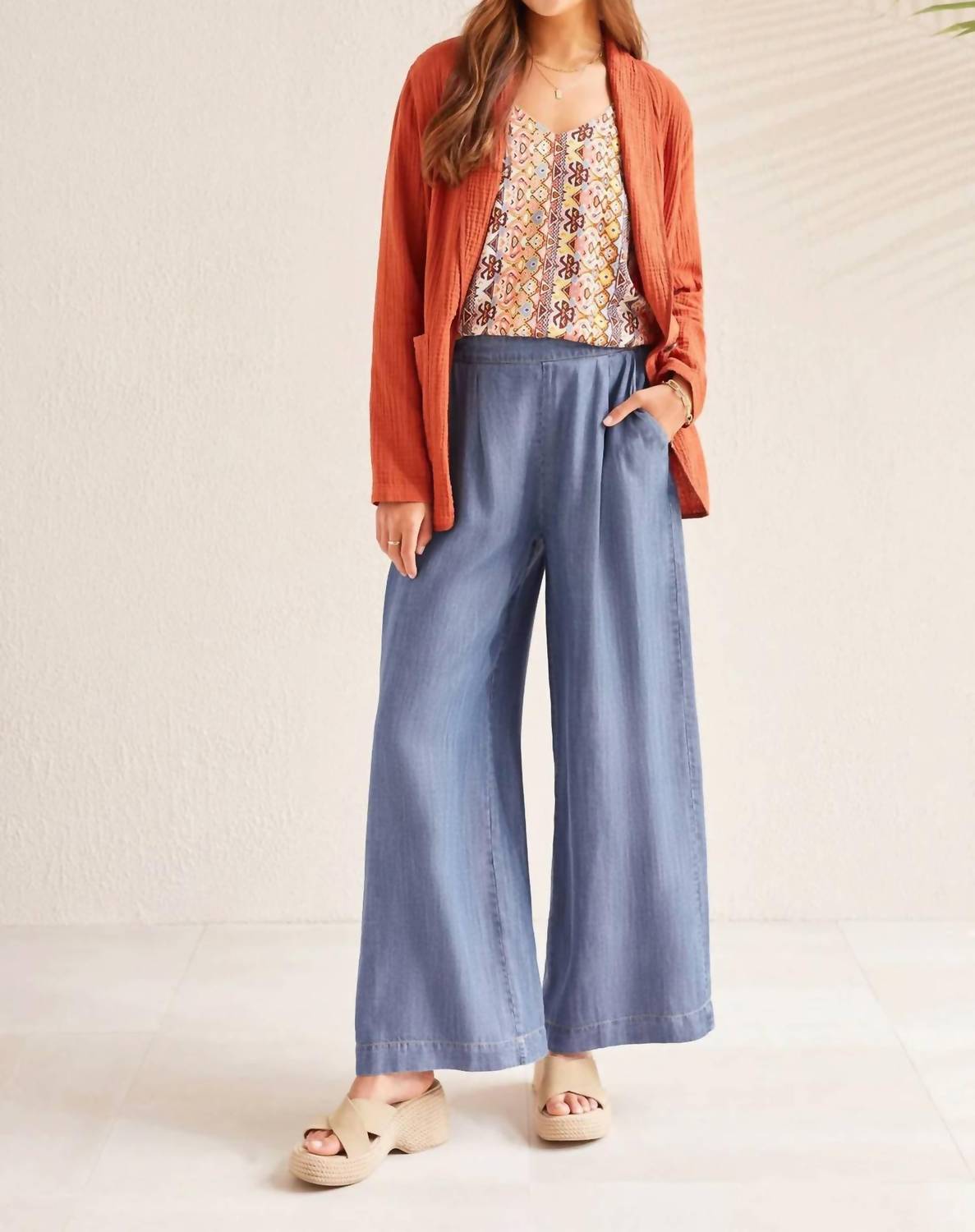 Tribal - Flowy Pull On Wide Leg Pant