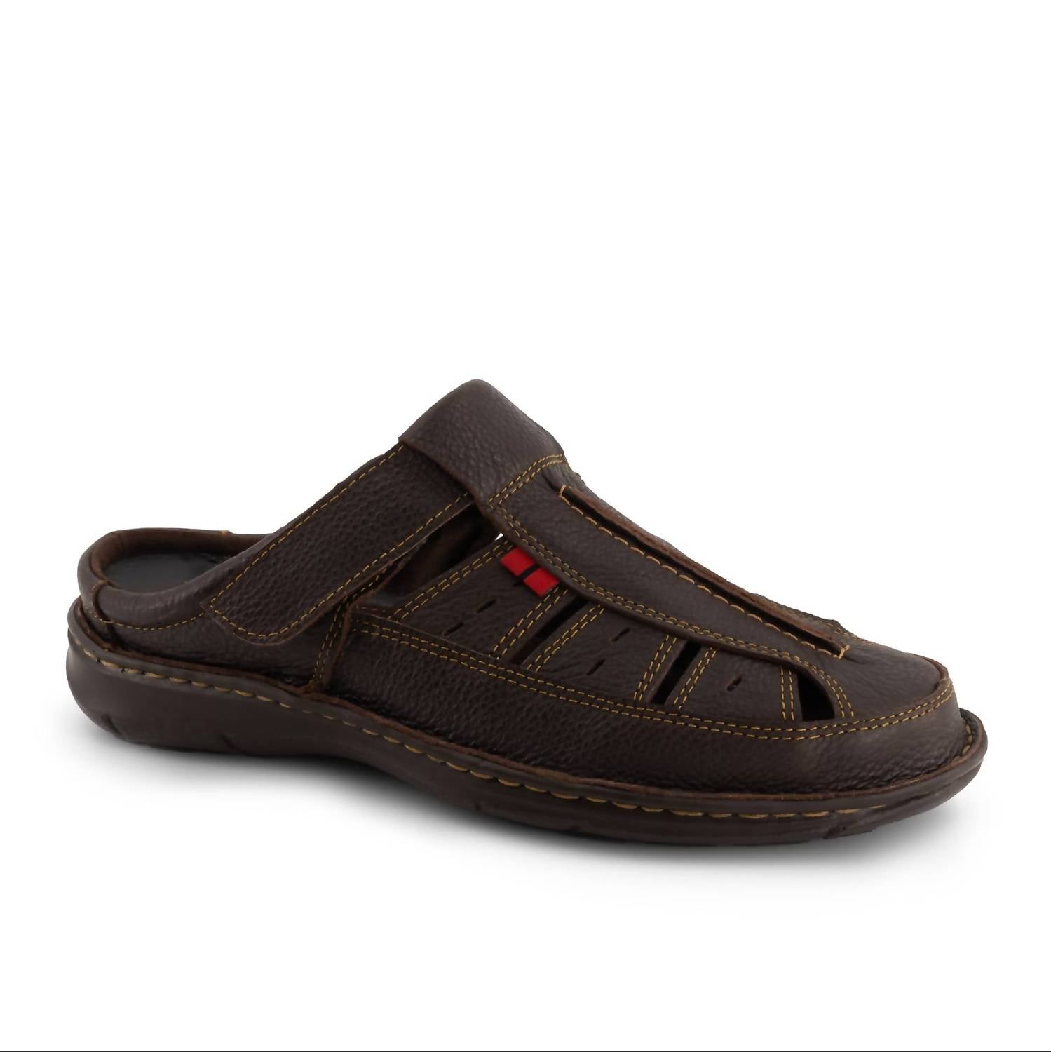 Andrea Men's Leather Clogs in dark brown - men's sandal